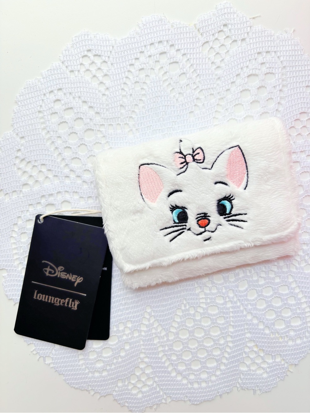 Loungefly x Disney The Aristocats Marie Fuzzy Flap Wallet 🎀 NWT!
